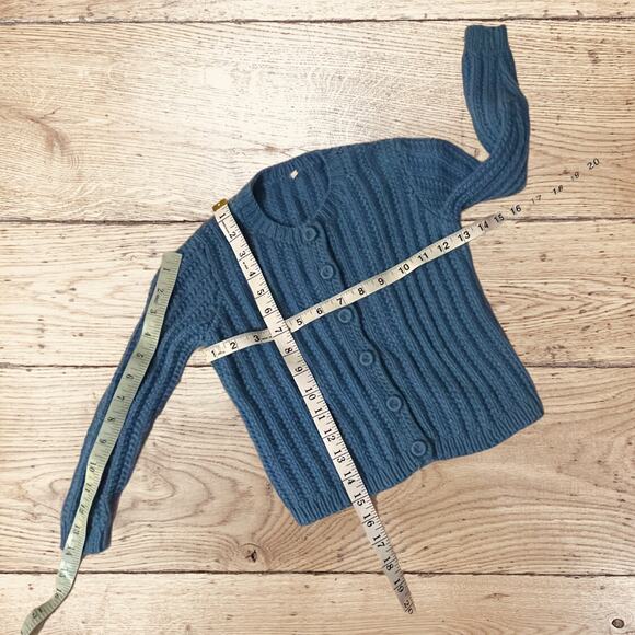 Vintage knit child’s cardigan blue sweater - Picture 5 of 5
